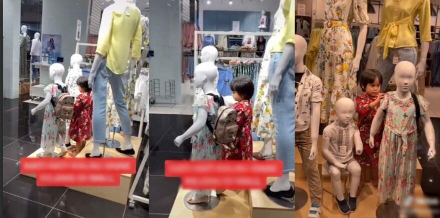 Anak menyamar jadi patung dalam Mall, “Hey anak bertuah…”
