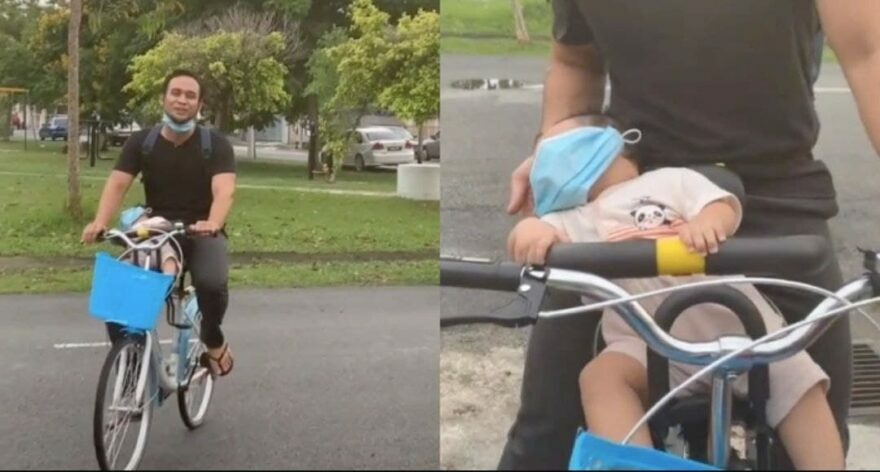 Telatah budak naik basikal pakai mask, hujung video bikin geram!