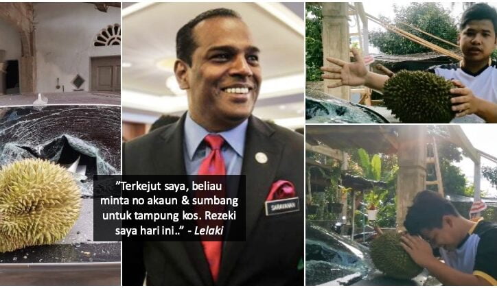 Tular durian dijual RM500 sebiji, menteri bantu kos baiki cermin kereta lelaki ini