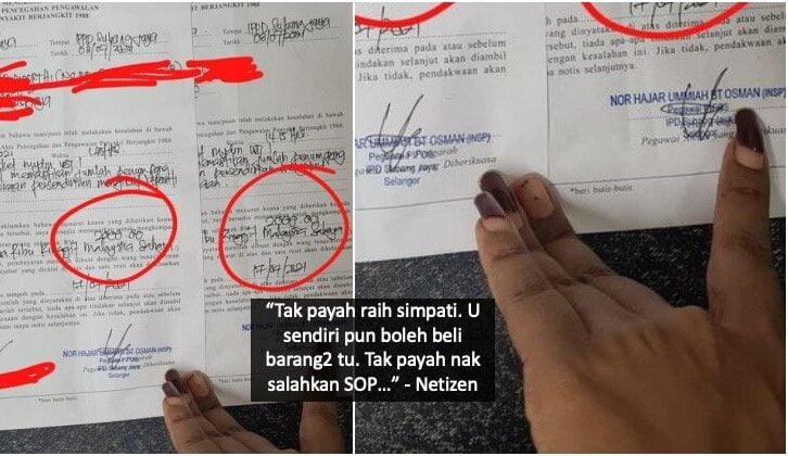 Bawa ibu beli rempah semasa PKPD, wanita dikompaun RM4K teruk dibahan netizen