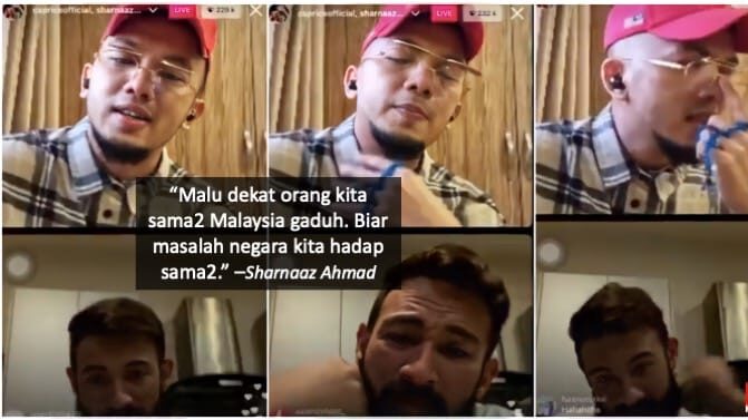 Kecewa dengan politik Malaysia, Caprice menangis di live IG Sharnaaz Ahmad
