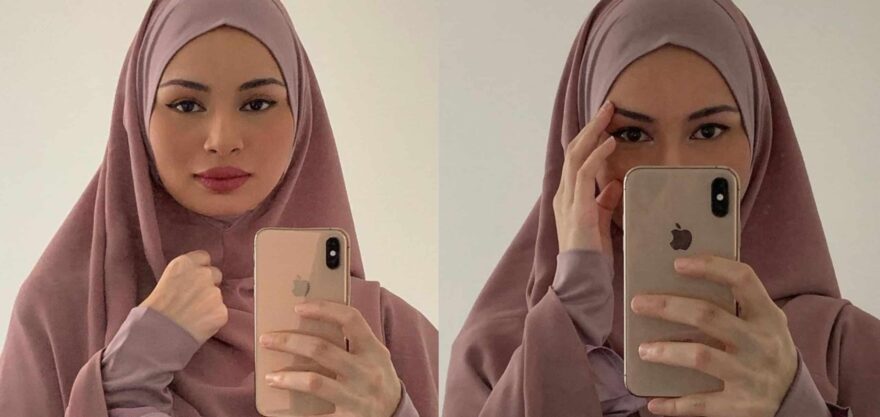 Padam foto lama, Izara Aishah tampil bertudung labuh raih perhatian ramai