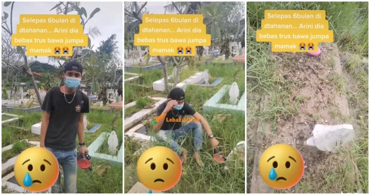 “Memang perit dik” – lelaki terduduk lihat pusara ibu & kakak, baru dapat tahu lepas dibebaskan 6 bulan penjara “Memang perit dik” – lelaki terduduk lihat pusara ibu & kakak, baru dapat tahu lepas dibebaskan 6 bulan penjara