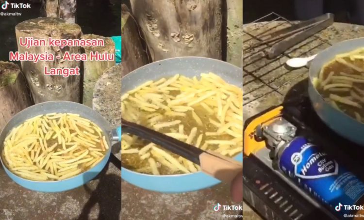 Cubaan untuk goreng kentang dalam cuaca panas bikin ramai terhibur