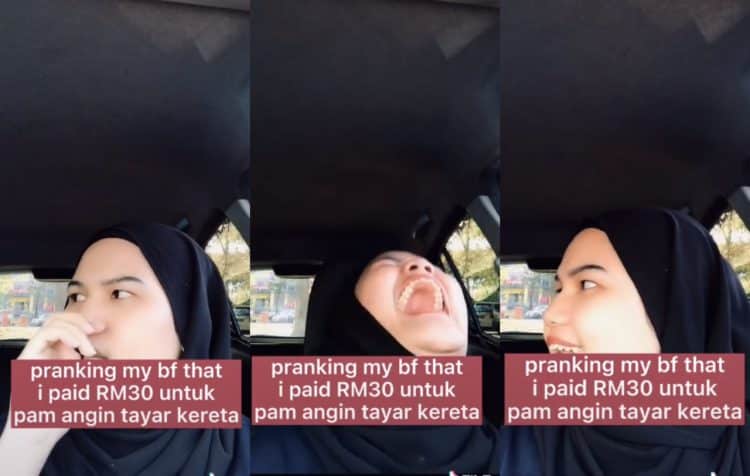Bayar RM30 untuk isi angin tayar, reaksi boyfriend yang membebel buat ramai berdekah