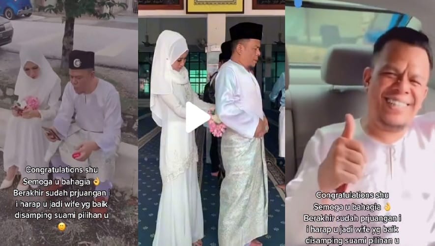 Viral video lelaki berbaju nikah mirip Tauke Jambu, netizen tanya kahwin lagi ke?