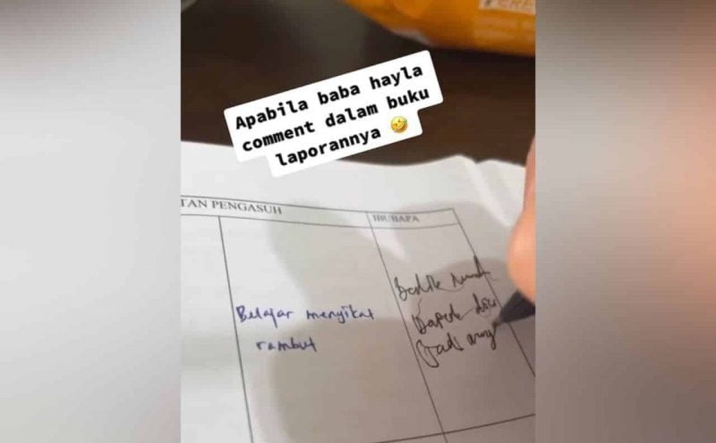 Ayah ini selamba bagi komen dalam report card anak buat netizen terhibur