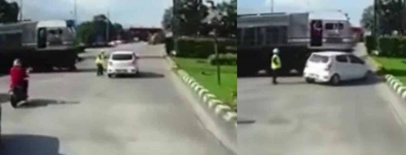 Kereta api terlanggar perodua axia