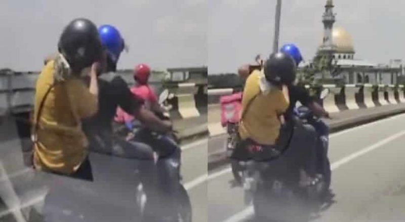 “Bahaya tu”  video lelaki siku wanita atas motor ramai yang geram