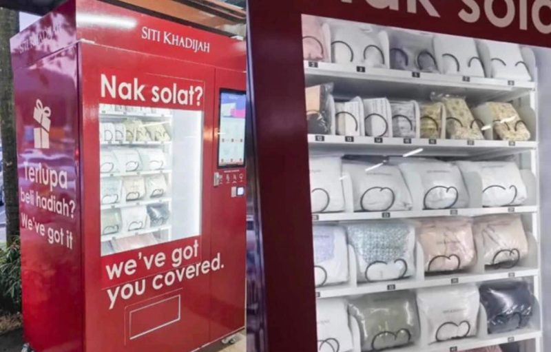 Idea inovatif jenama Siti Khadijah promo telekung dalam ‘vending machine’ dapat pujian ramai