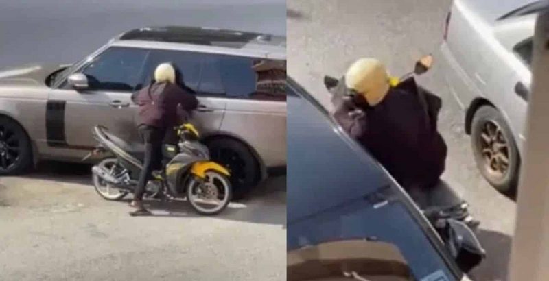 Lelaki rakam penunggang motosikal intai kereta, cuba curi barang berharga