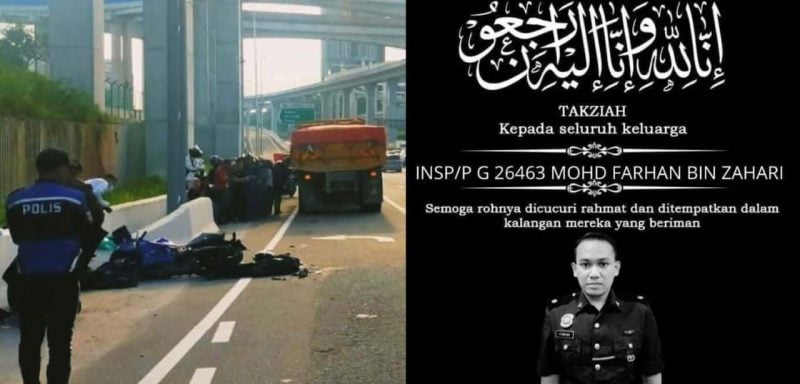 Pegawai kanan polis maut kemalangan motosikal, digilis lori