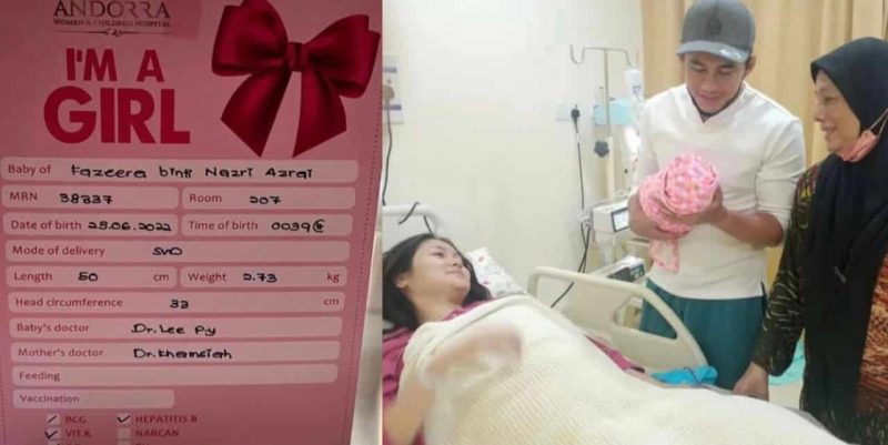 Isteri Fizo Omar selamat bersalin anak perempuan