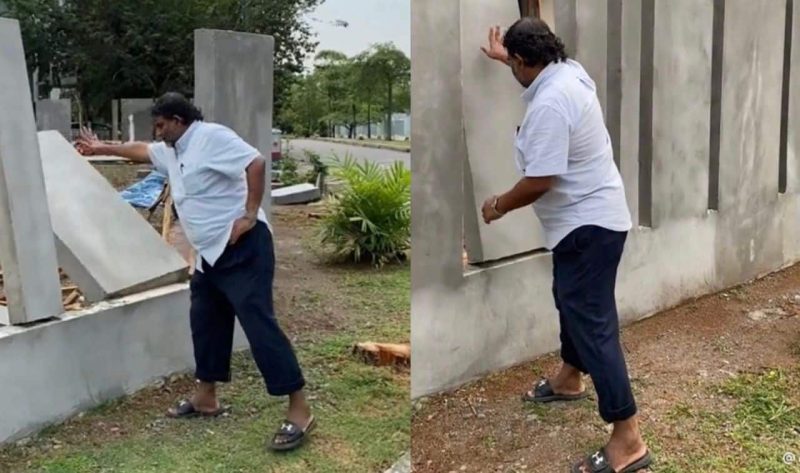 CEO uji tembok rumah yang dibina, tolak sebelah tangan boleh jatuh