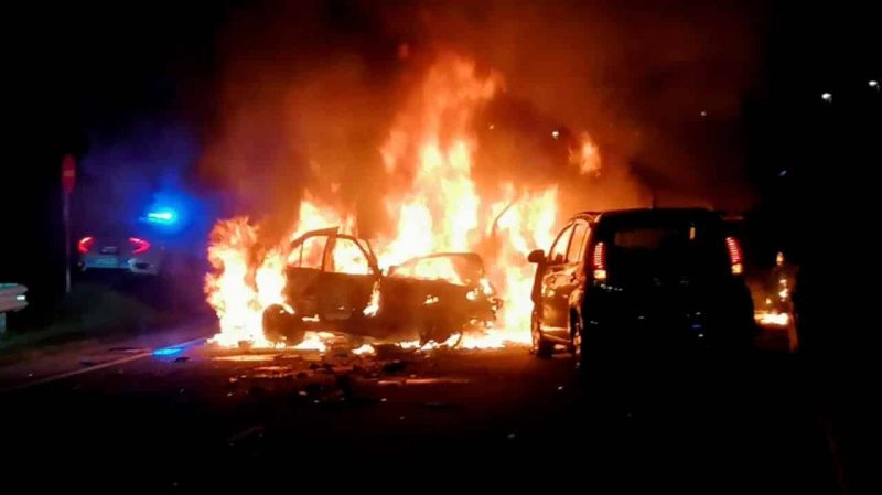 Seorang rentung, kemalangan babitkan empat kenderaan