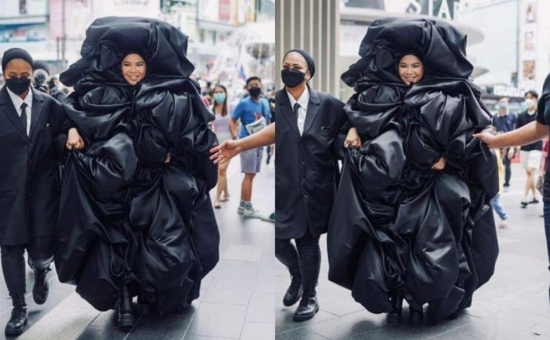 Dilabel plastik sampah & bean beg, fashion unik Aina Abdul jadi perhatian