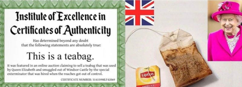 Uncang teh didakwa pernah digunakan Ratu Elizabeth dijual RM53,976 di eBay