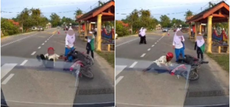 Pelajar dikecam tak bantu bapa jatuh motor, wakil sekolah tampil dedahkan dia…