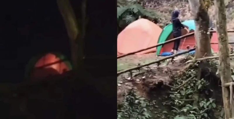 [Video] ternampak bayang cahaya lampu pelik, pasangan didakwa buat ‘projek’ dalam khemah