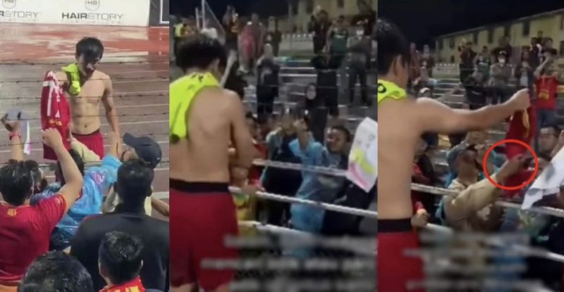 [Video] Budak teruja pemain bola bagi jersi, tiba-tiba disailang penonton lain undang kemarahan ramai