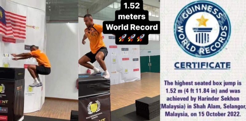 Macam Spiderman! atlet Malaysia pecah rekod dunia, lompat tinggi 1.52m dari posisi duduk