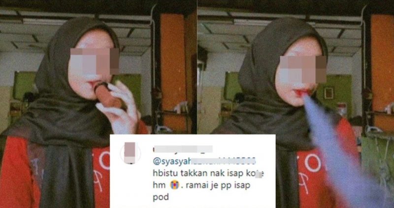 Muat naik video hisap vape, wanita berang ditegur netizen ” tak kan nak hisap kot*?