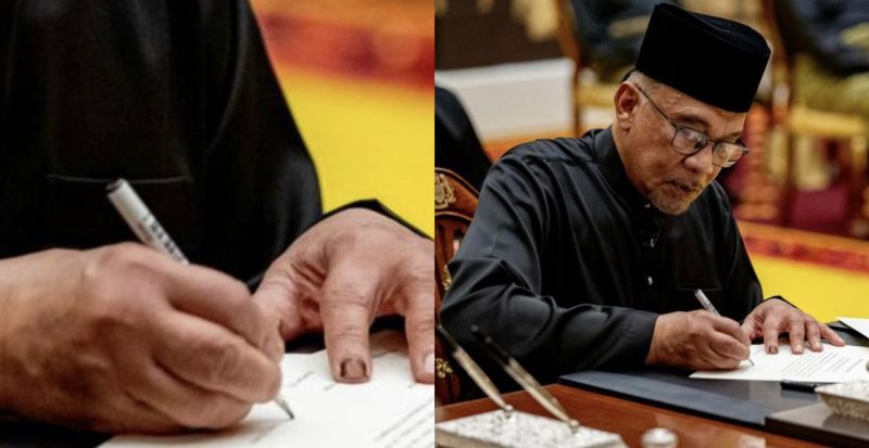 “Terus sold out” Anwar Ibrahim raih perhatian, gunakan pen berharga RM3 untuk tandatangan warkah pelantikan