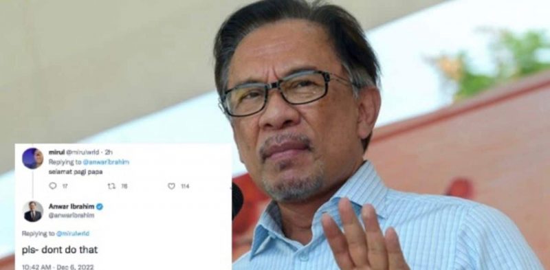Netizen terhibur Anwar Ibrahim tegur pengguna Twitter tak mahu dipanggil ‘Papa’