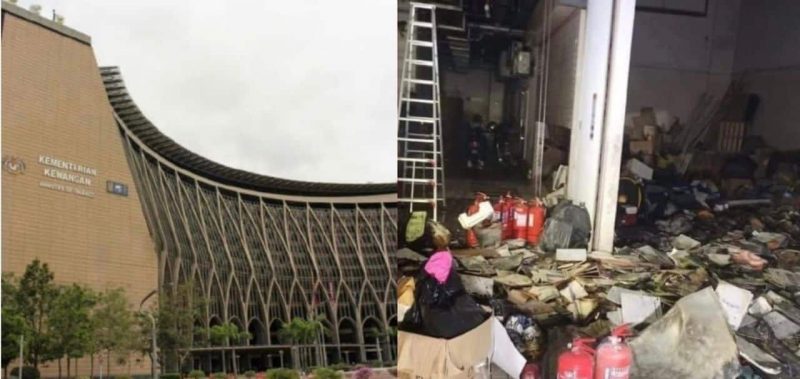 Stor sisa pukal di bangunan Kementerian Kewangan dilaporkan terbakar