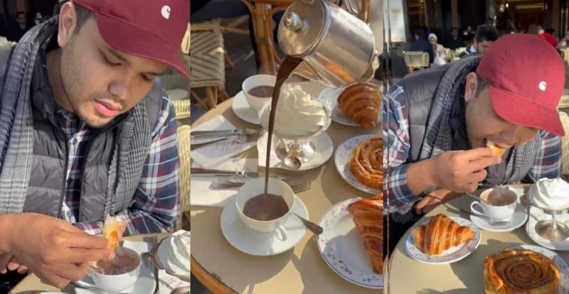 Khairul Aming makan croissant popular di Paris, isu halal haram jadi persoalan netizen