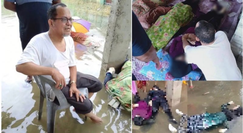 [Video] Terkena renjatan elektrik depan rumah dilanda banjir, bapa hilang 3 anak gadis serentak